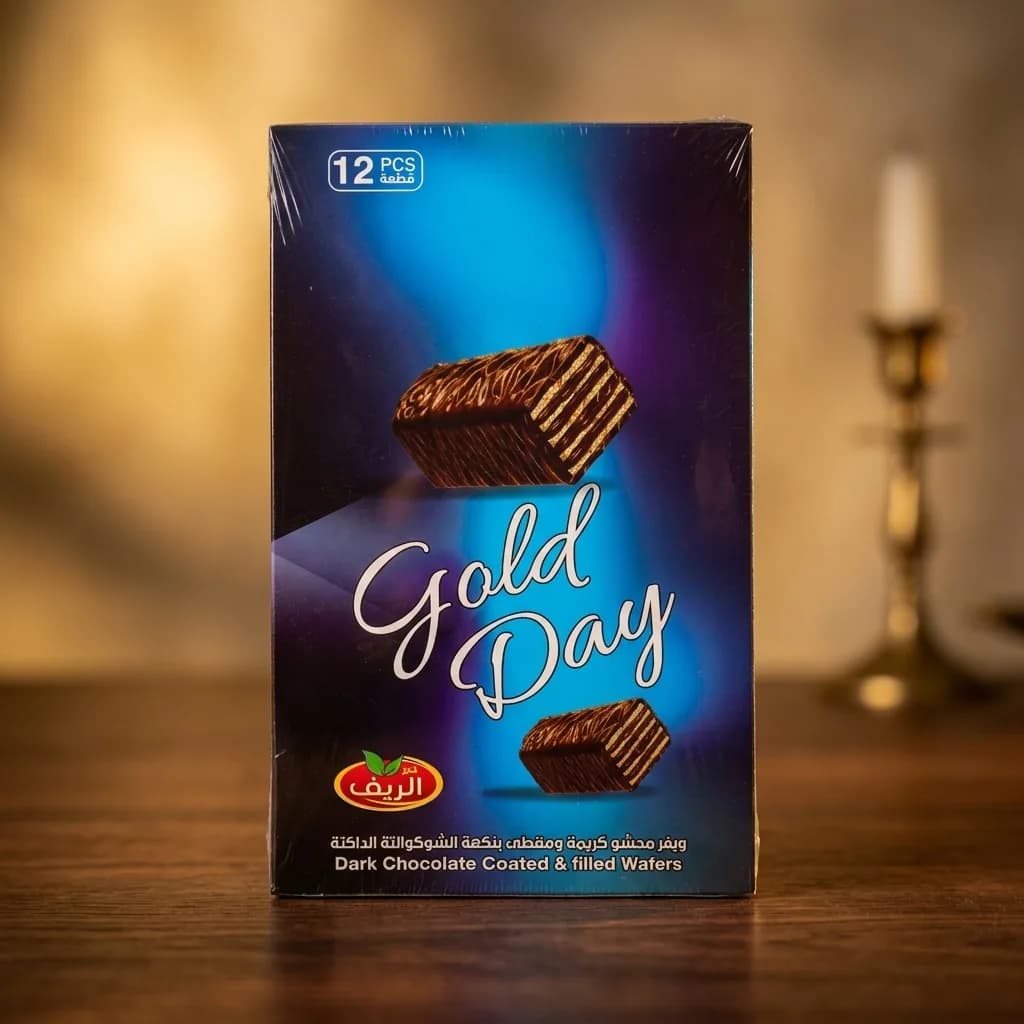 Al-Reef Gold Day Wafer - Dunkle Schokolade